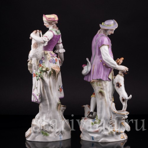 Пастушки с собакой и овечками, Meissen, Германия, 1950 г