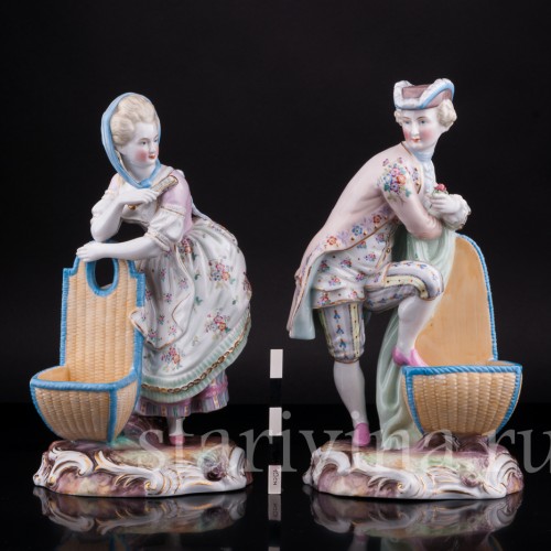 Фарфоровые статуэтки Пара с корзинами, Wallendorf, Германия, 19 в.
