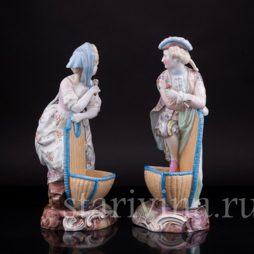 Фарфоровые статуэтки Пара с корзинами, Wallendorf, Германия, 19 в.