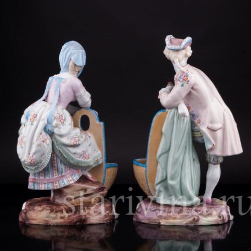Фарфоровые статуэтки Пара с корзинами, Wallendorf, Германия, 19 в.