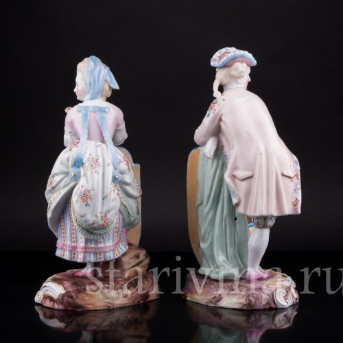 Фарфоровые статуэтки Пара с корзинами, Wallendorf, Германия, 19 в.