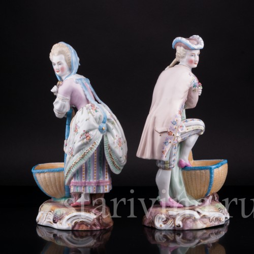 Фарфоровые статуэтки Пара с корзинами, Wallendorf, Германия, 19 в.