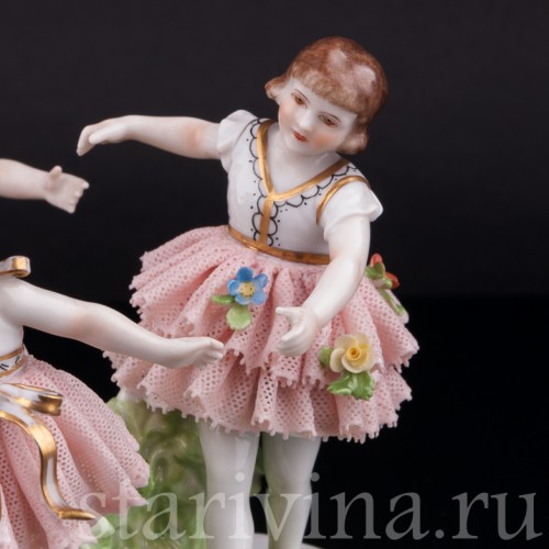 Танцующие девочки, кружевная, Muller & Co, Германия, 1920-30 гг