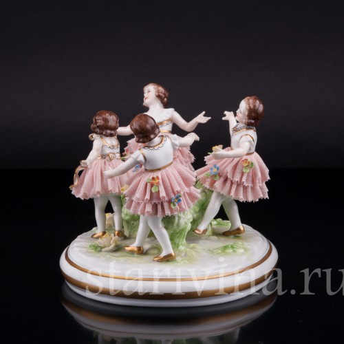 Танцующие девочки, кружевная, Muller & Co, Германия, 1920-30 гг