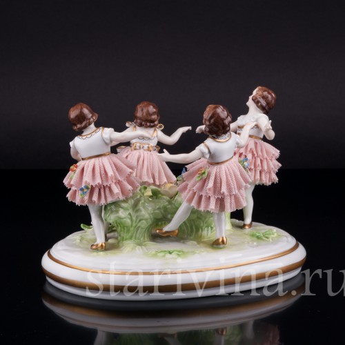 Танцующие девочки, кружевная, Muller & Co, Германия, 1920-30 гг