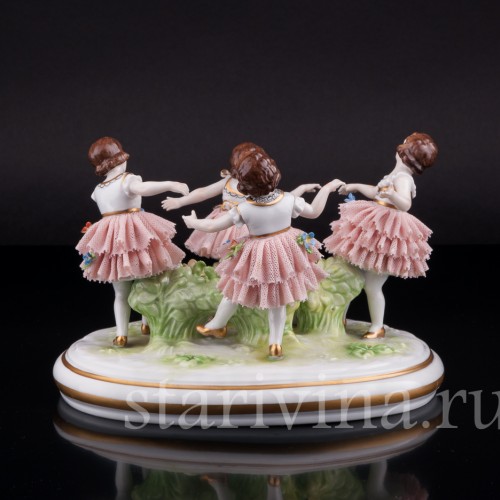 Танцующие девочки, кружевная, Muller & Co, Германия, 1920-30 гг