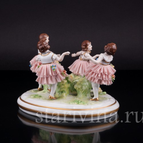 Танцующие девочки, кружевная, Muller & Co, Германия, 1920-30 гг