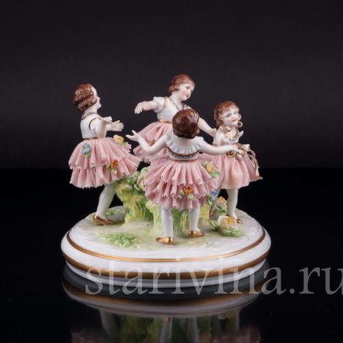 Танцующие девочки, кружевная, Muller & Co, Германия, 1920-30 гг