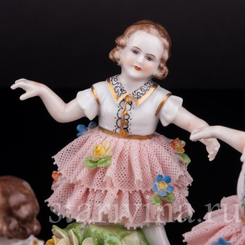 Танцующие девочки, кружевная, Muller & Co, Германия, 1920-30 гг