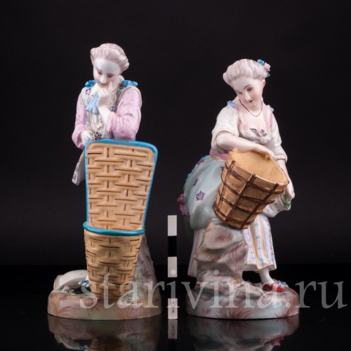 Фигурка из фарфора Пара с корзинами, Франция, 19 в.