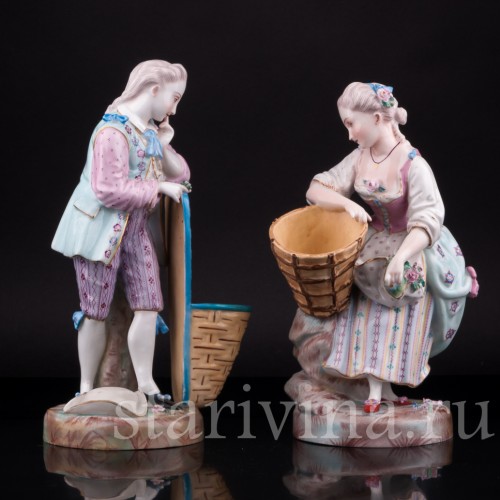 Фигурка из фарфора Пара с корзинами, Франция, 19 в.