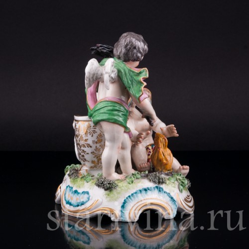 Путти у огня, аллегория Зимы, Англия, 19 в