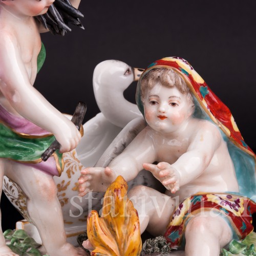 Путти у огня, аллегория Зимы, Англия, 19 в