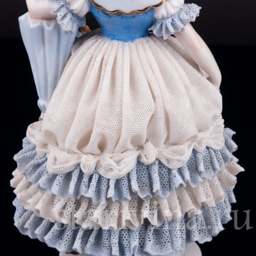 Девушка с зонтиком, кружевная, Muller & Co, Германия, нач. 20 в