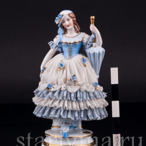 Девушка с зонтиком, кружевная, Muller & Co, Германия, нач. 20 в