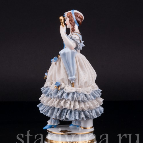 Девушка с зонтиком, кружевная, Muller & Co, Германия, нач. 20 в