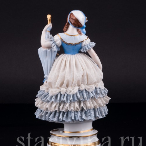 Девушка с зонтиком, кружевная, Muller & Co, Германия, нач. 20 в