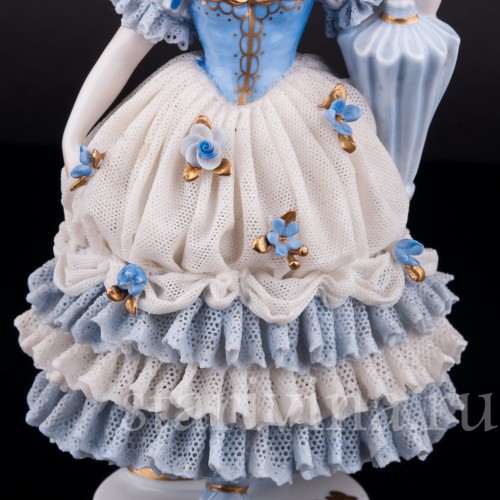 Девушка с зонтиком, кружевная, Muller & Co, Германия, нач. 20 в