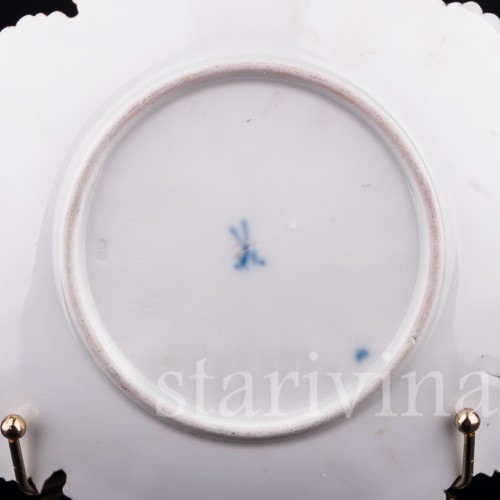 Тарелка Виноградные листья, Meissen, Германия, кон. 19 в