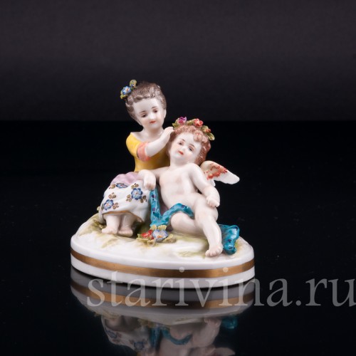 Девочка с ангелочком, миниатюра, Volkstedt, Германия, до 1935 г