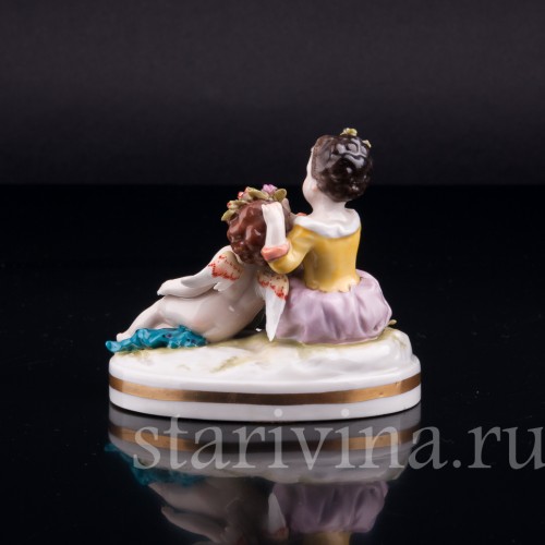 Девочка с ангелочком, миниатюра, Volkstedt, Германия, до 1935 г