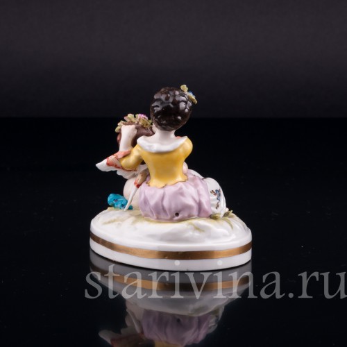 Девочка с ангелочком, миниатюра, Volkstedt, Германия, до 1935 г