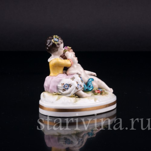Девочка с ангелочком, миниатюра, Volkstedt, Германия, до 1935 г