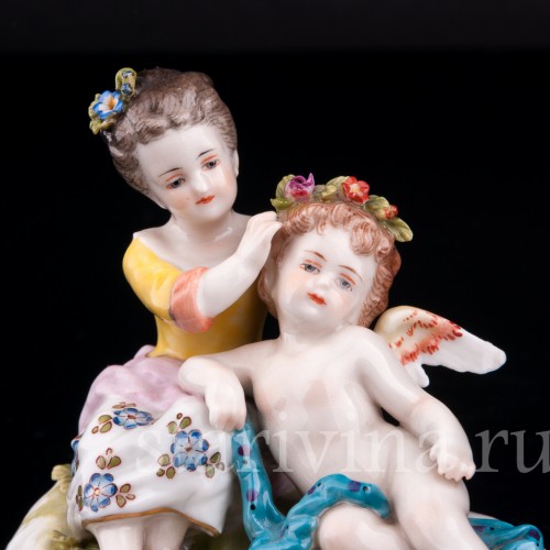 Девочка с ангелочком, миниатюра, Volkstedt, Германия, до 1935 г