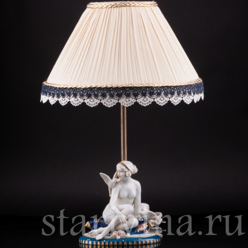 Девушка с голубями, лампа, E. A. Muller, Германия, 1920-30 гг