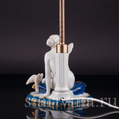 Девушка с голубями, лампа, E. A. Muller, Германия, 1920-30 гг