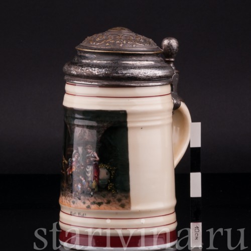 Пивная кружка В винном погребе, 1/2 л, Германия, 1888 г