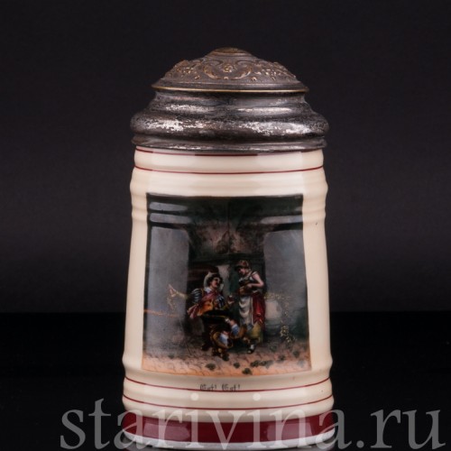 Пивная кружка В винном погребе, 1/2 л, Германия, 1888 г