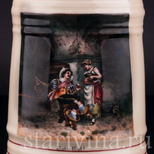 Пивная кружка В винном погребе, 1/2 л, Германия, 1888 г