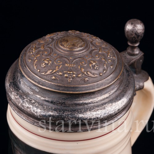 Пивная кружка В винном погребе, 1/2 л, Германия, 1888 г