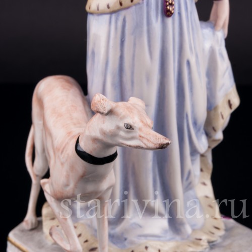 Дама в средневековом платье с левреткой, Friedrich Wessel, Германия, 1949-64 гг