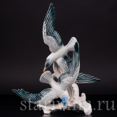 Фигрука птицы из фарфора Чайки, Karl Ens, Германия, 1920-30 гг.