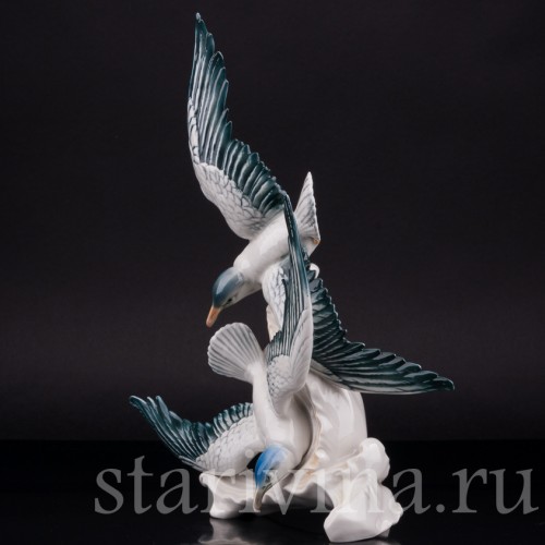 Фигрука птицы из фарфора Чайки, Karl Ens, Германия, 1920-30 гг.