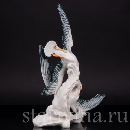Фигрука птицы из фарфора Чайки, Karl Ens, Германия, 1920-30 гг.