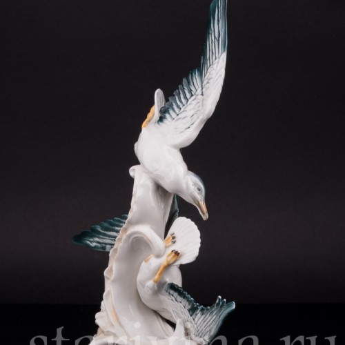 Фигрука птицы из фарфора Чайки, Karl Ens, Германия, 1920-30 гг.