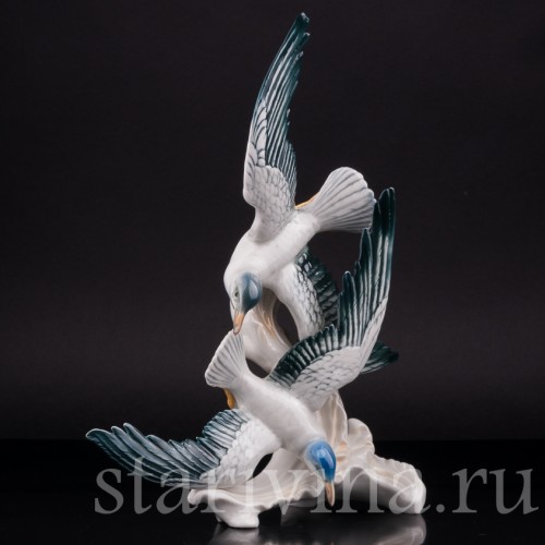 Фигрука птицы из фарфора Чайки, Karl Ens, Германия, 1920-30 гг.