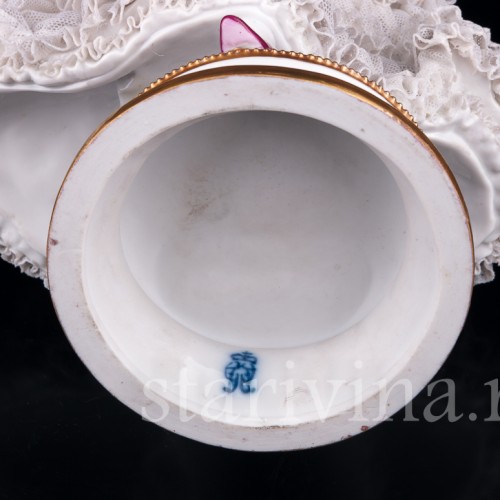 Балерина в желтом платье, кружевная, Volkstedt, Германия, до 1935 г