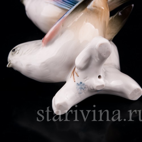 Фарфоровая статуэтка птиц Длиннохвостые синицы, Karl Ens, Германия, 1950 гг.