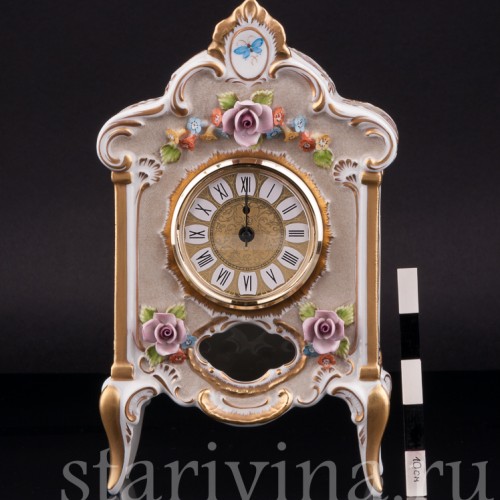 Фарфоровые часы Цветы, Дрезден, Германия, вт. пол. 20 в