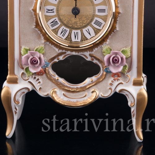 Фарфоровые часы Цветы, Дрезден, Германия, вт. пол. 20 в