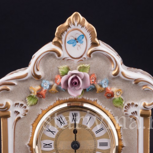 Фарфоровые часы Цветы, Дрезден, Германия, вт. пол. 20 в