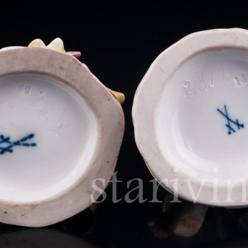 Дети, кормящие домашних птиц, Meissen, Германия, кон. 19 в