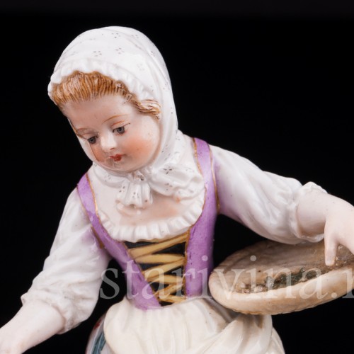 Дети, кормящие домашних птиц, Meissen, Германия, кон. 19 в