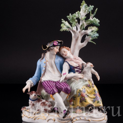 Под деревом, пасторальная пара, Meissen, Германия, 1971 г