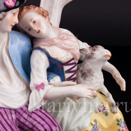 Под деревом, пасторальная пара, Meissen, Германия, 1971 г