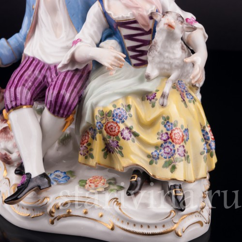 Под деревом, пасторальная пара, Meissen, Германия, 1971 г